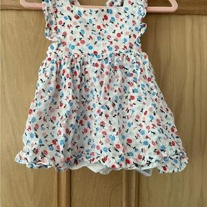 GAP Floral Kids Dress - White with Red and Blue